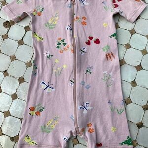 Hanna Andersson Pink Nature Print Kids Bodysuit